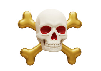Isolated Symbol Featuring Skull and Crossbones Illustration, Cartoon Rendering, Vector Art