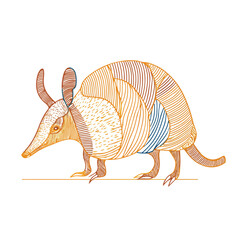 Sleek Armadillo Minimal Line Art Design