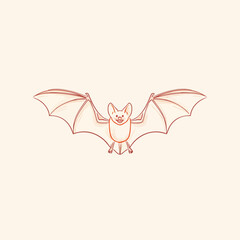 Sleek Bat Silhouette in Flat Vector Style