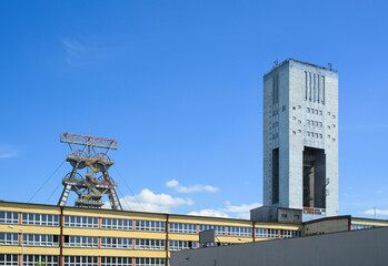 Coal mine industrial complex in Silesia Poland with mining tower