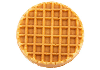 Isolated waffle for breakfast or dessert, baked grid pattern food ready to be served