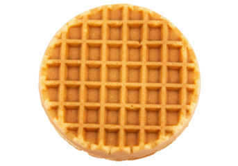 Isolated waffle for breakfast or dessert, baked grid pattern food ready to be served