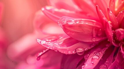 Close up of beautiful pink flower petals in full bloom