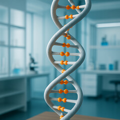 3D DNA Double Helix Model in Modern Biotechnology Lab