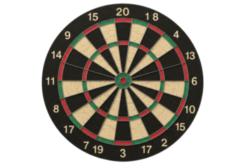 Isolated Dartboard Classic Game on Display for Target Practice and Competition Fun Challenge