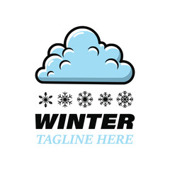 Winter vector logo design template