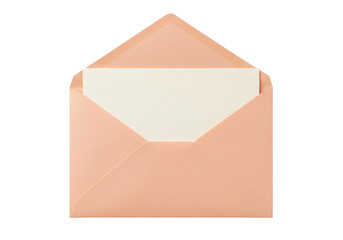 Isolated pastel envelope with card inside for stationery, correspondence, or greetings © Johanna
