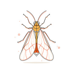 Sleek Firefly Line Art Vector Design