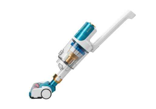 Isolated stick vacuum cleaner for domestic use, cordless and lightweight, appliance for housework