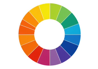 Obraz premium Isolated colorful spectrum hue wheel showing all colors in segments with a central hole