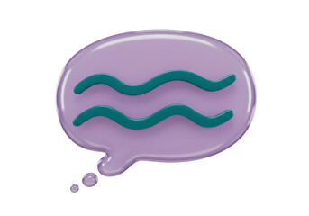 Isolated Astrology Aquarius sign inside chat bubble social media zodiac constellation