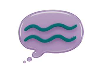 Isolated Astrology Aquarius sign inside chat bubble social media zodiac constellation