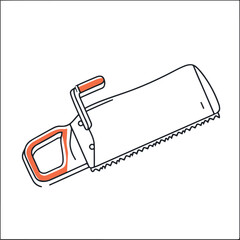 Sleek Handsaw Design in Flat Vector Style