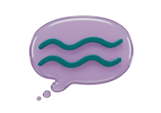 Isolated Astrology Aquarius sign inside chat bubble social media zodiac constellation