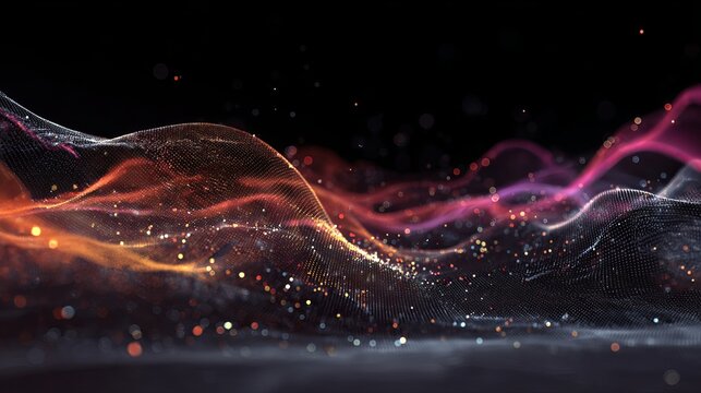 Stunning abstract glowing particle waves for modern technology backgrounds and dynamic presentations that will captivate your audience with vibrant energy