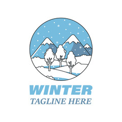 Winter vector logo design template