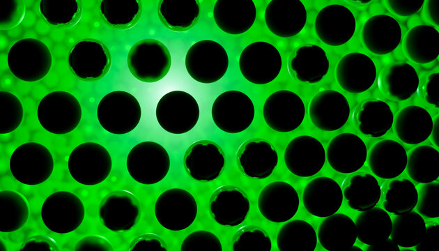 Abstract green 3d spheres with repetition and minimalistic pattern