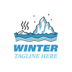 Winter vector logo design template