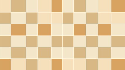 Beige and brown checkered pattern background with square tiles and grid lines