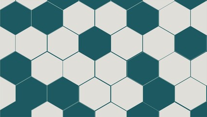 Hexagonal pattern background with a random arrangement of colors and shapes