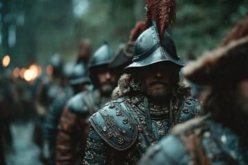 Battle knights prepare for conflict in Polish Swedish War from 1600 to 1611