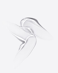 cosmetic smears cream gel texture on a light background