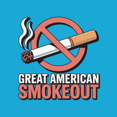 Great American Smokeout with a clear no smoking 