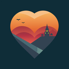 Heart shape with halloween