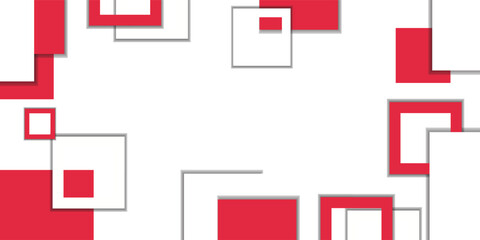 White background with abstract red .square decoration. Vector illustration for modern presentation background, brochure design, business card background,