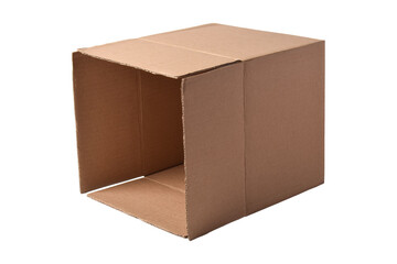 Opened cardboard box on a white background