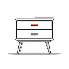 Minimalist Nightstand Flat Vector Illustration