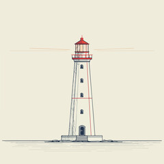 Sleek Lighthouse Minimalist Vector Design