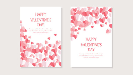 Valentine&rsquo;s Day greeting card with pink heart background isolated on white