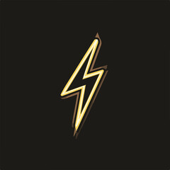 Sleek Lightning Bolt Vector Design Element