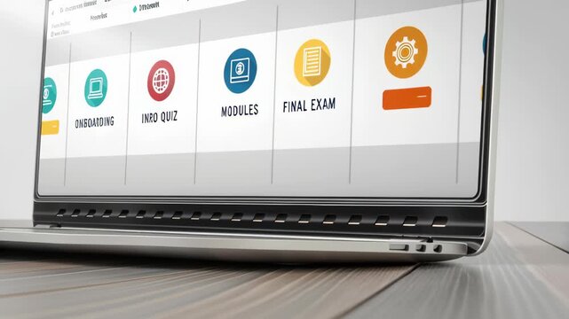 Online learning education software provides effective onboarding modules, intro quiz, and final exam for enhanced training experience