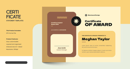 Clean, Modern and Professional Zeyura Certificate Design Template