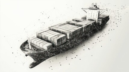 Cargo ship with interconnected network