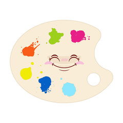 Color palette smile face cartoon cute