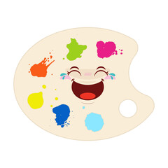 Color palette laughing face cartoon cute