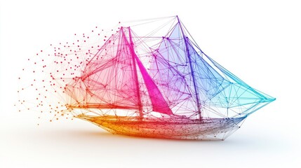 Abstract sailing vessel