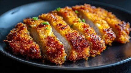 Fototapeta premium Crispy Breaded Chicken Cutlets with Golden Crust