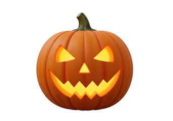 Obraz premium Carved halloween jack o lantern isolated on transparent background