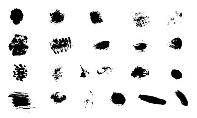 Black Ink Brush Strokes Vector Illustration