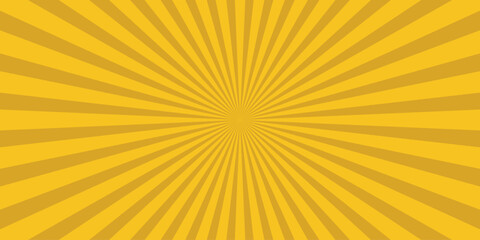 Bright Yellow Radial Burst Background with Sunburst Pattern and Concentric Lines for Energetic Graphic Design and Retro Themes