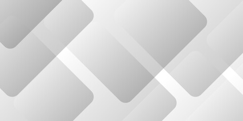 Abstract white and gray background design with layers of textured white transparent material in triangle and squares shapes. White color technology concept geometric line vector background.	
