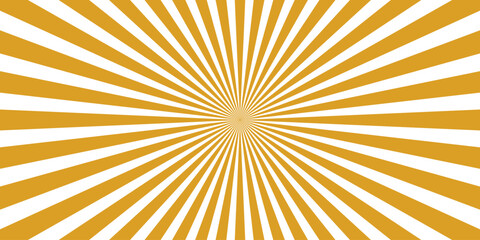 Fototapeta premium Golden Yellow and White Sunburst Background with Sharp Radial Lines and Central Square for Retro Comic and Graphic Design Projects
