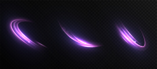Vibrant purple swirls and swirls with a glowing effect on a dark background. Suitable for futuristic designs, game interfaces, and magical and fantasy compositions.