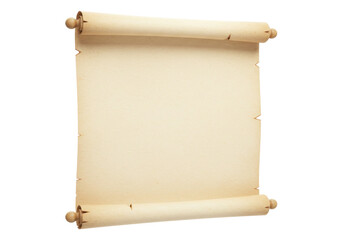 Isolated parchment scroll, ancient document, medieval or Renaissance paper design element