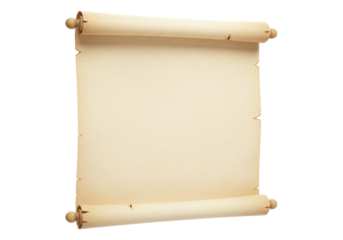 Isolated parchment scroll, ancient document, medieval or Renaissance paper design element