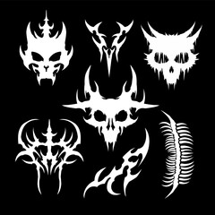 Fototapeta premium set of tribal skull vector design